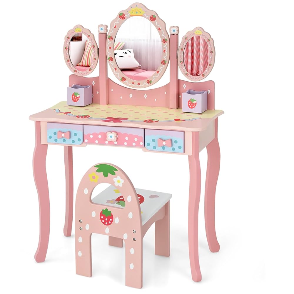 Amazon.co.jp: Costway ドレッサーおもちゃ メイクおもちゃ 子供